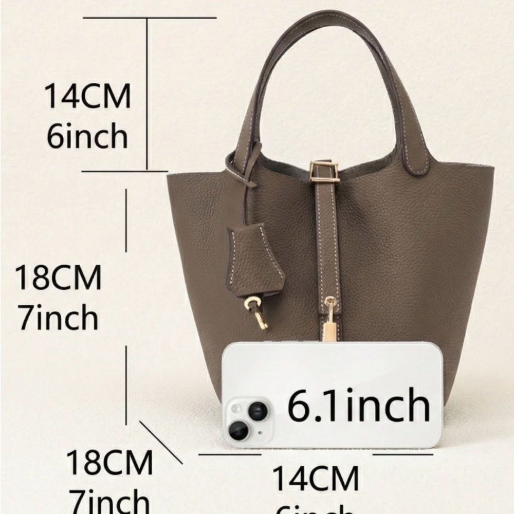 Rouge H Leather Picotin Lock 18 Bucket Bag - Picture 13 of 13